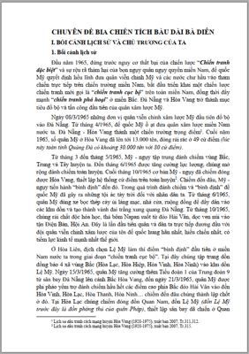 CHUYÊN ĐỀ BIA CHIẾN TÍCH BÀU DÀI BÀ DIÊN