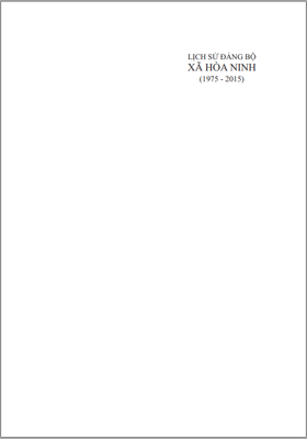 LỊCH SỬ ĐẢNG BỘ XÃ HOÀ NINH GIAI ĐOẠN (1975 - 2015)