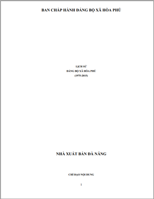 Lịch sử Đảng bộ xă Ḥòa Phú (1975-2015)